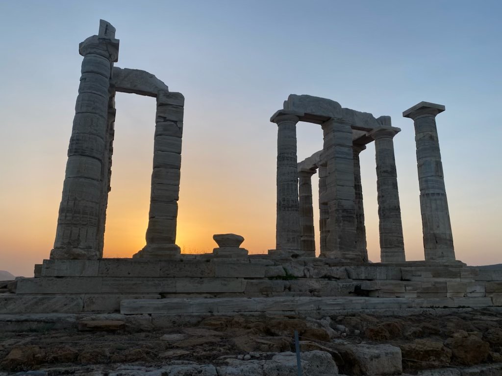 Σούνιο ναός Ποσειδώνα θάλασσα